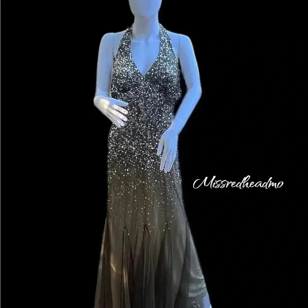 ~Long Sequin Dress~ with Flaws - Size 6